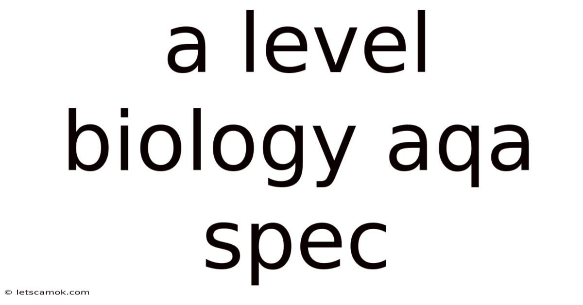A Level Biology Aqa Spec