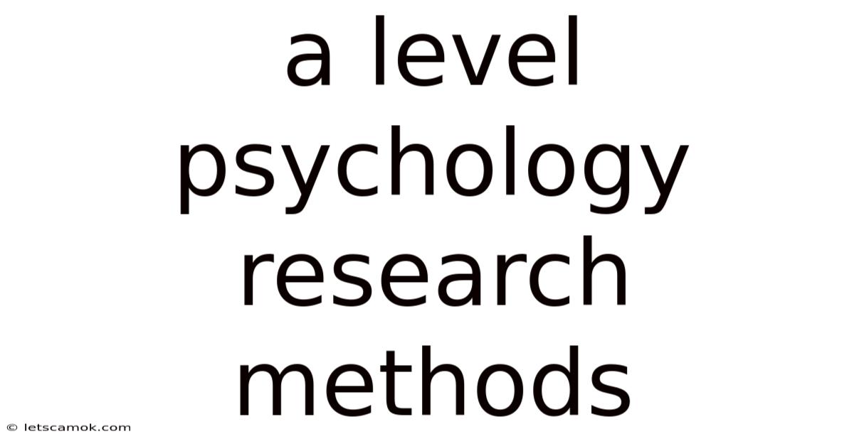 A Level Psychology Research Methods