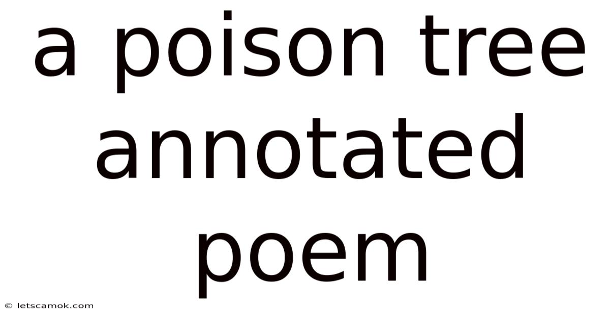 A Poison Tree Annotated Poem