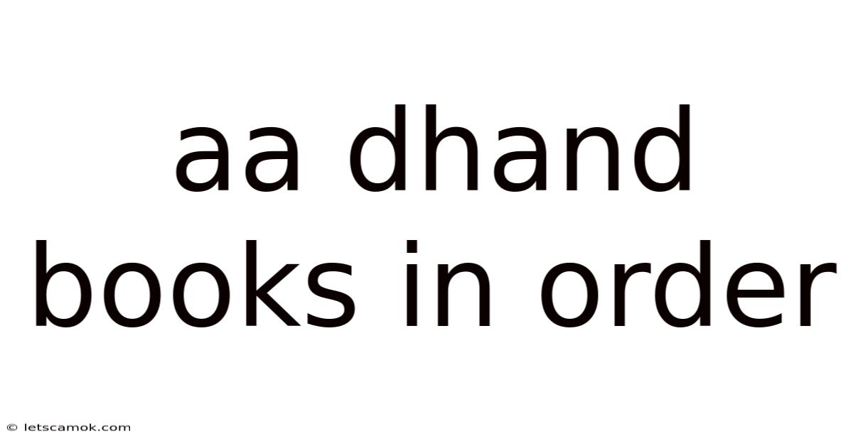 Aa Dhand Books In Order