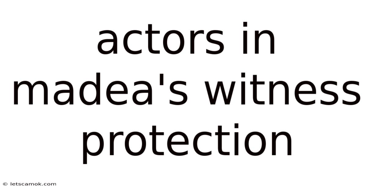 Actors In Madea's Witness Protection