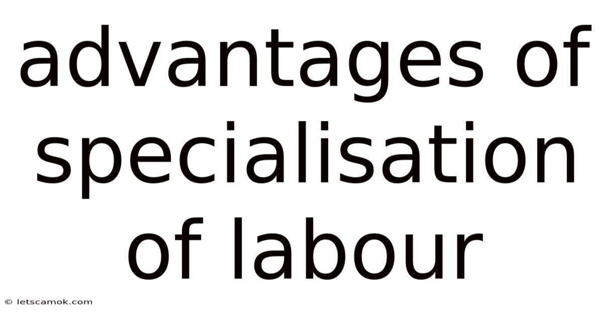 Advantages Of Specialisation Of Labour