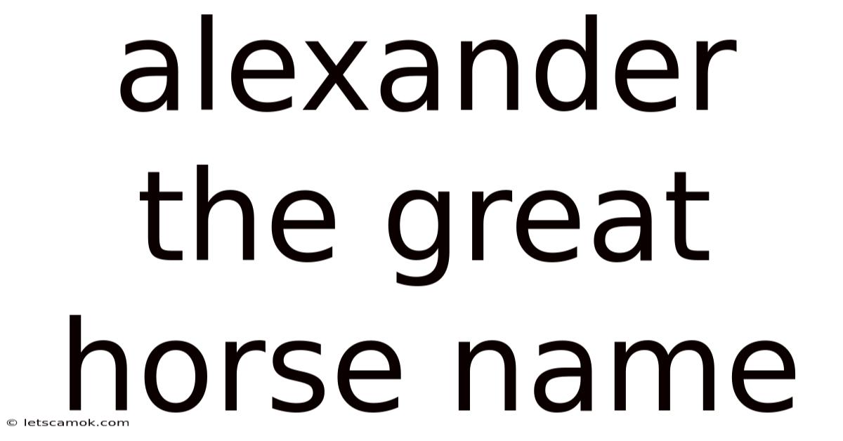 Alexander The Great Horse Name