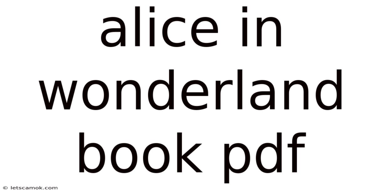 Alice In Wonderland Book Pdf