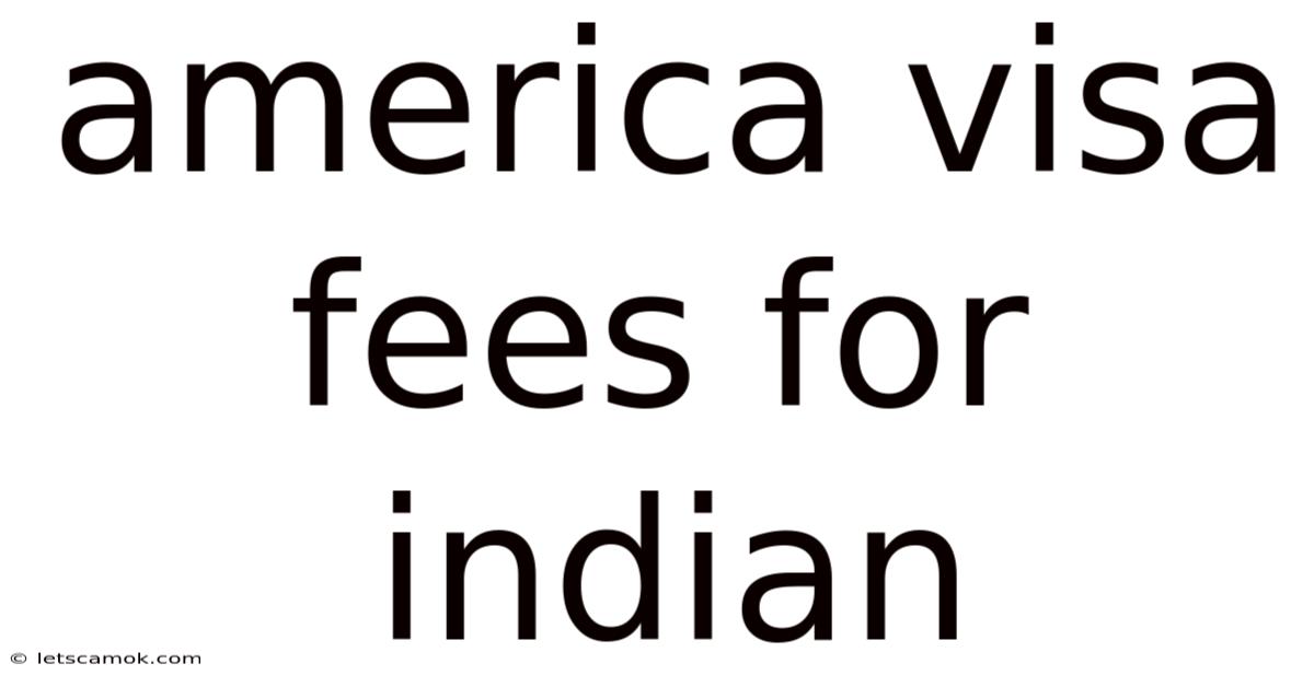 America Visa Fees For Indian
