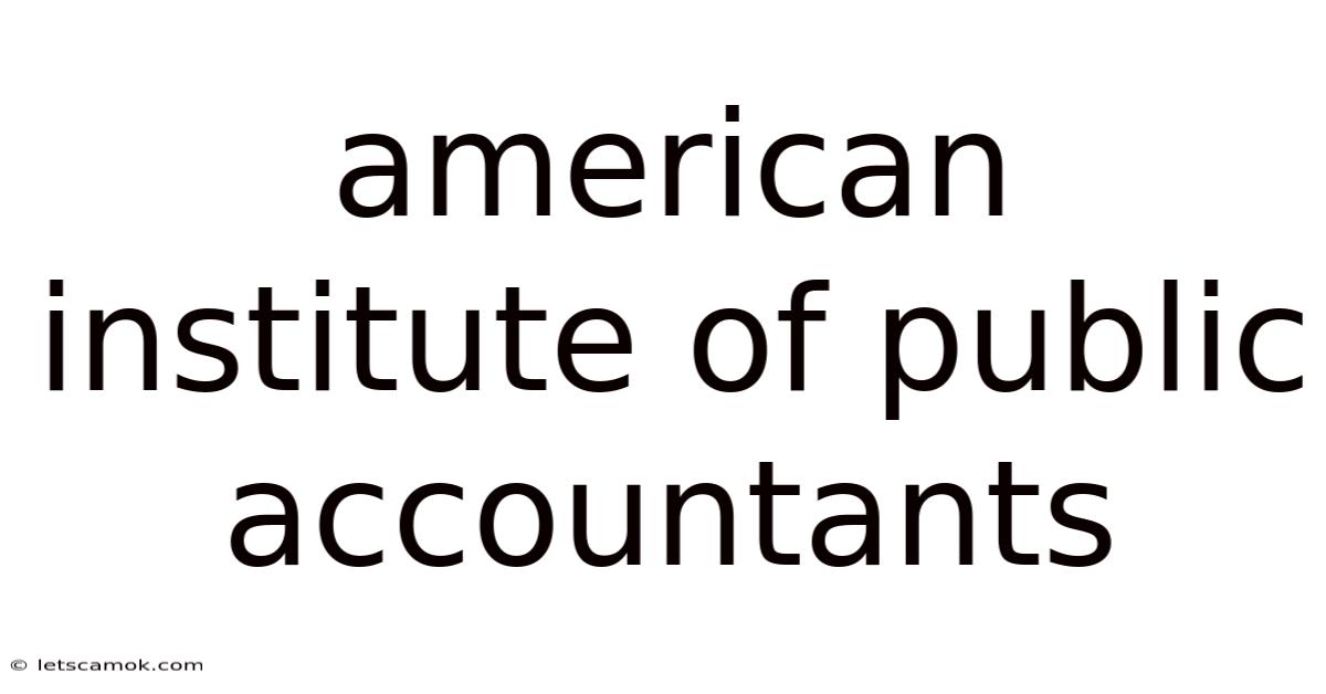 American Institute Of Public Accountants