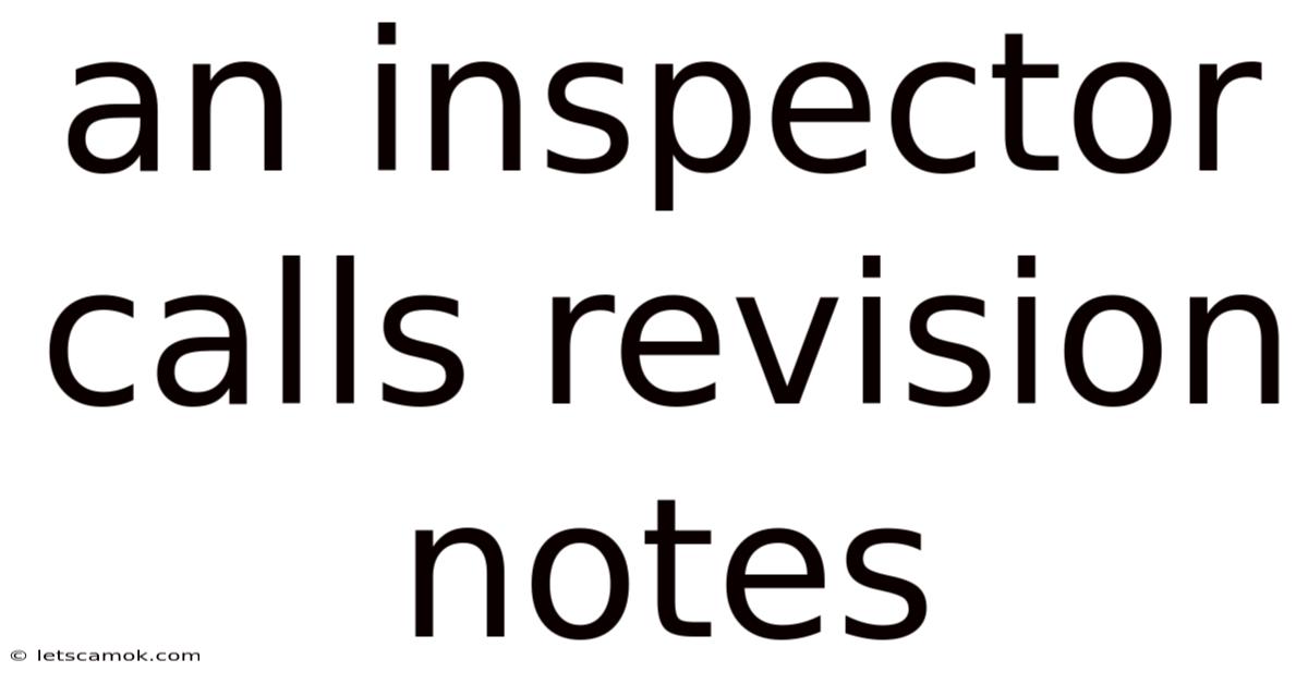 An Inspector Calls Revision Notes