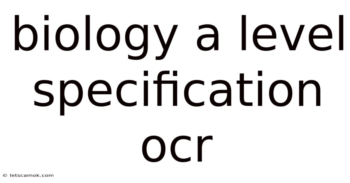 Biology A Level Specification Ocr