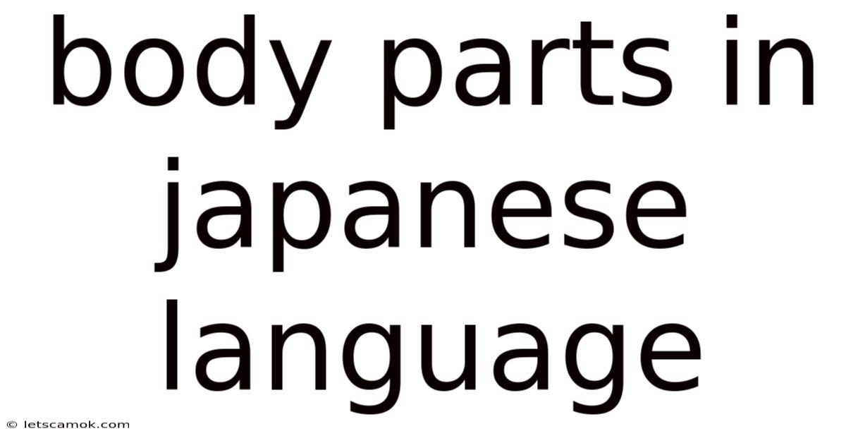 Body Parts In Japanese Language