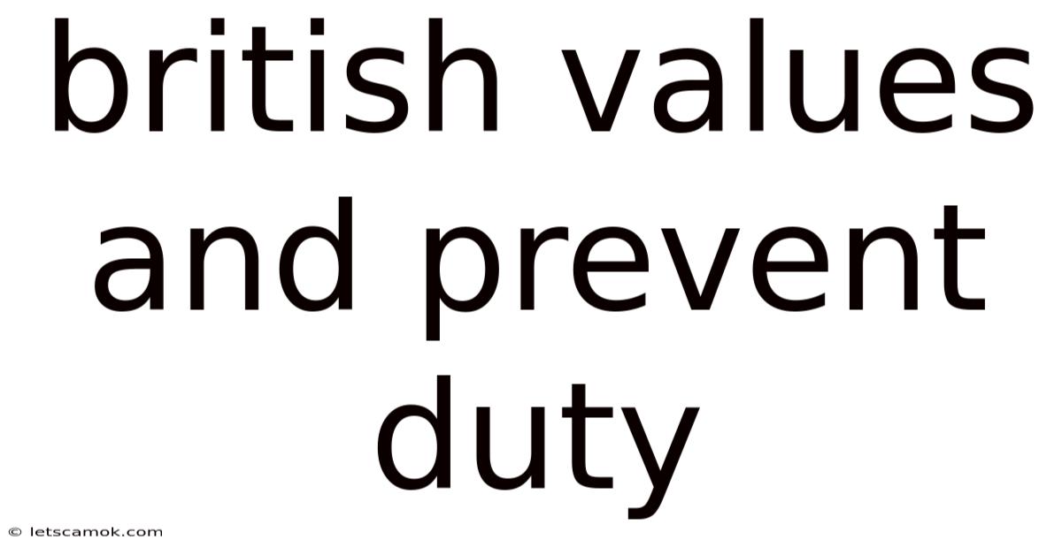 British Values And Prevent Duty