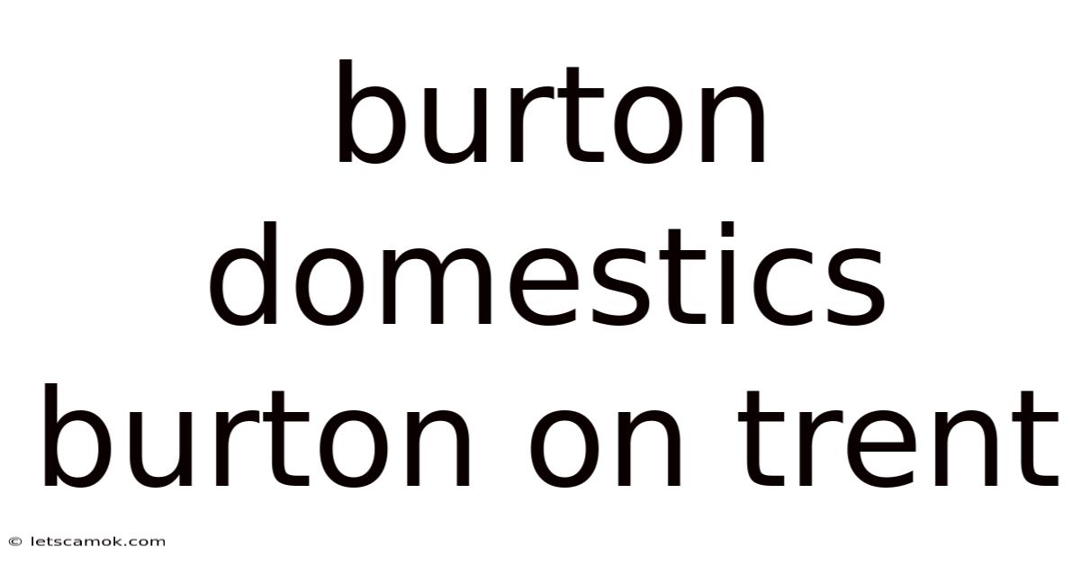 Burton Domestics Burton On Trent