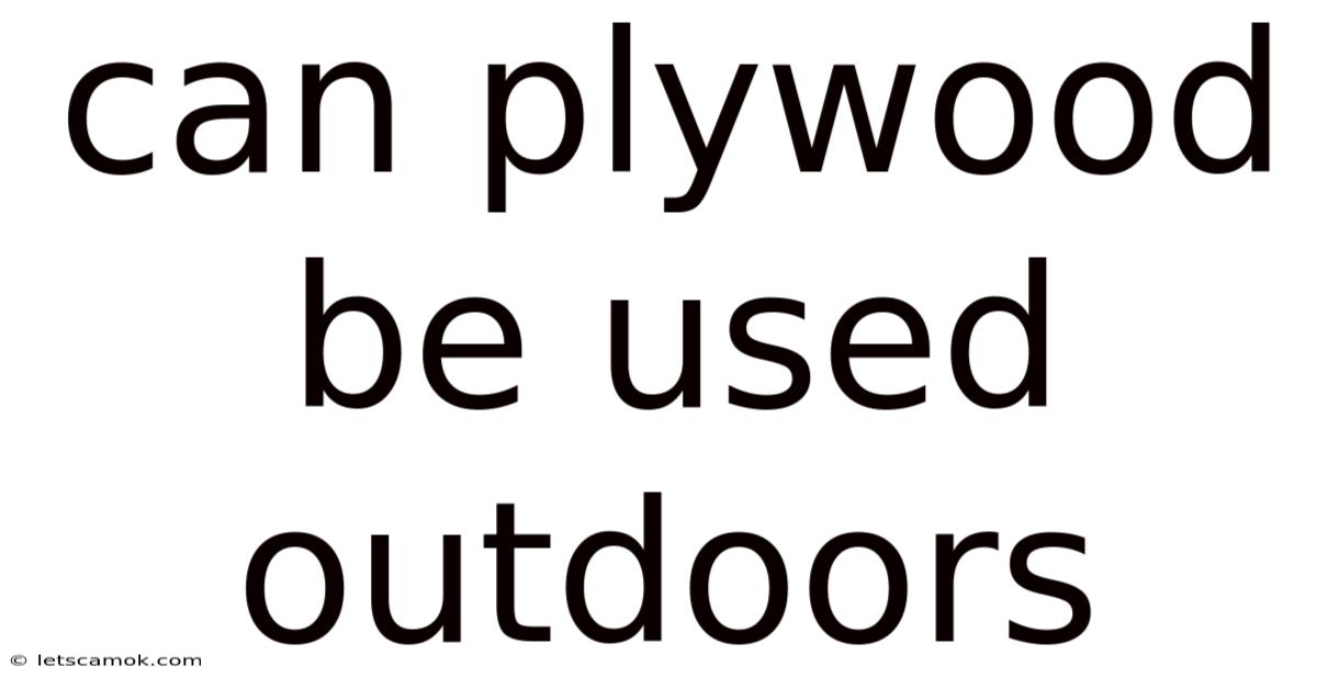 Can Plywood Be Used Outdoors