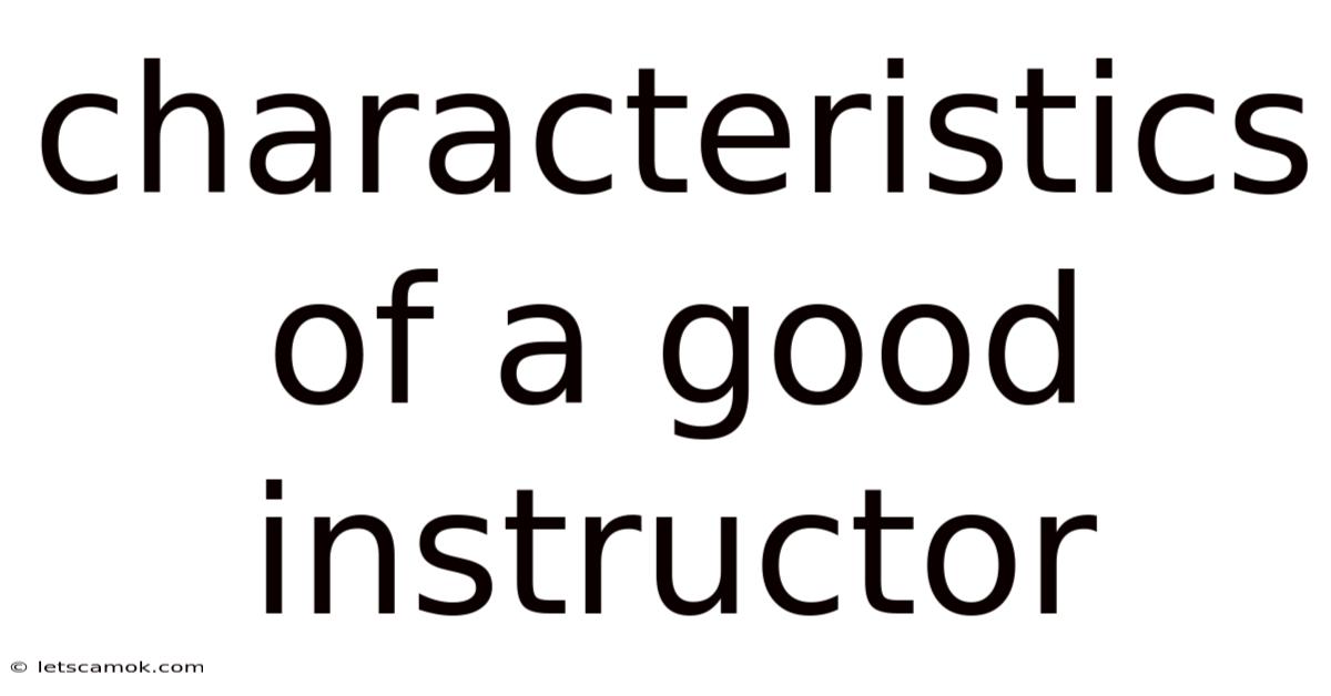 Characteristics Of A Good Instructor