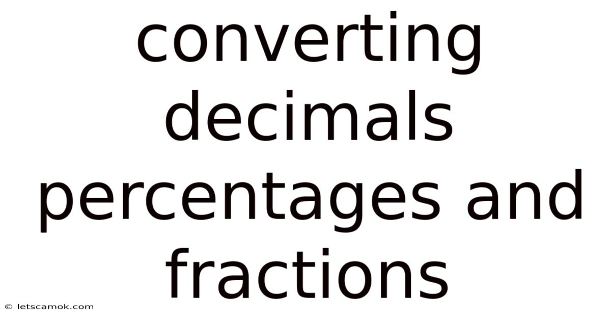Converting Decimals Percentages And Fractions