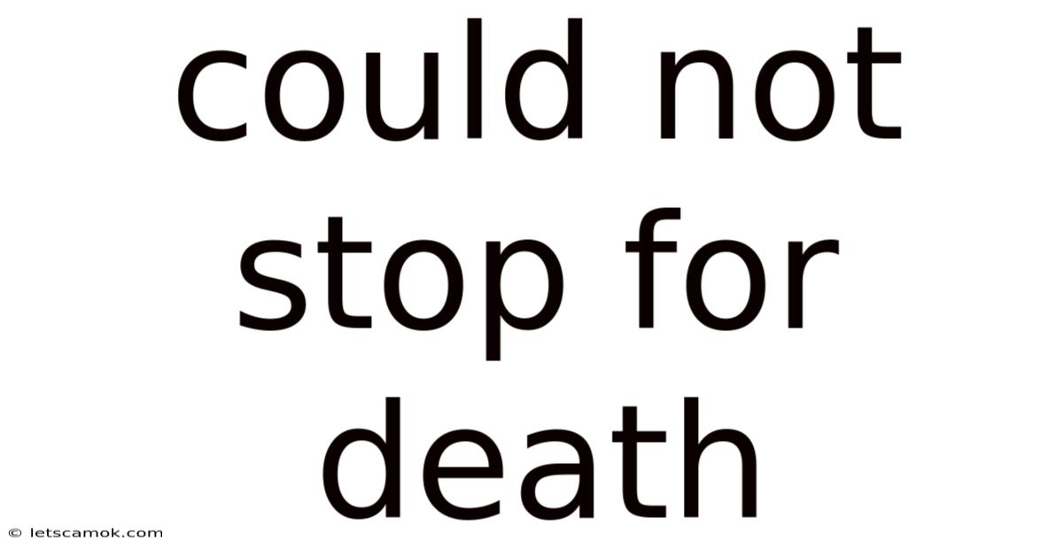 Could Not Stop For Death