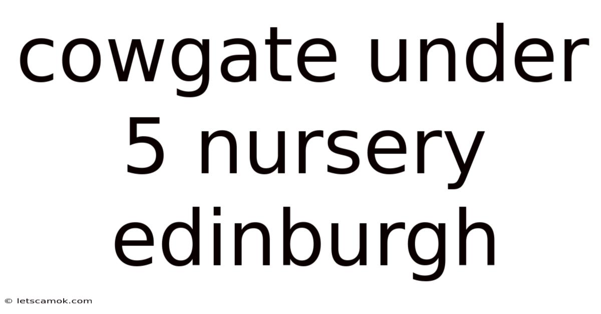 Cowgate Under 5 Nursery Edinburgh