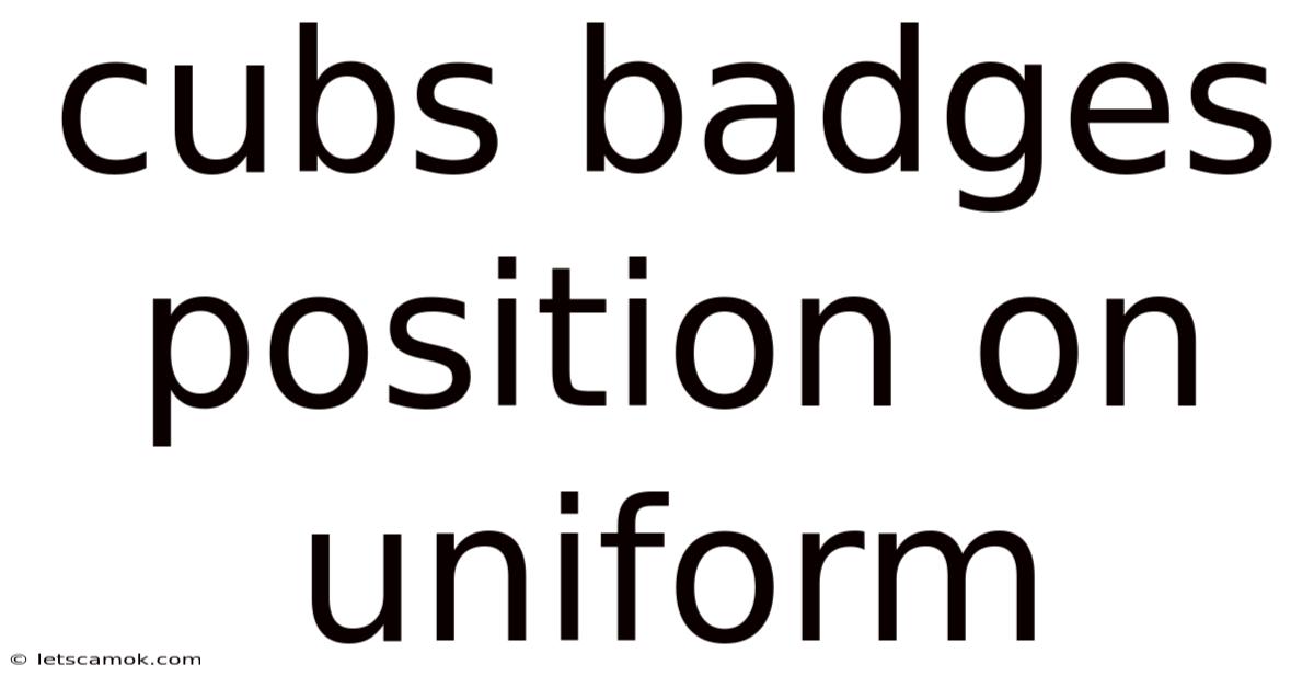 Cubs Badges Position On Uniform