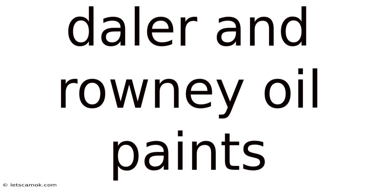 Daler And Rowney Oil Paints