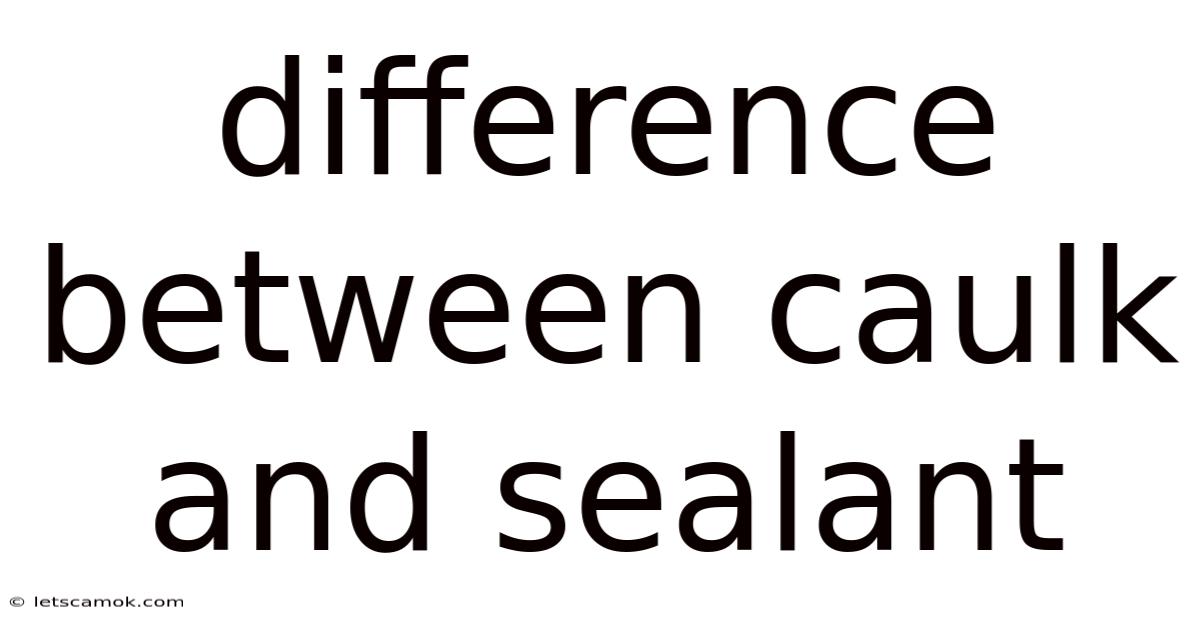 Difference Between Caulk And Sealant