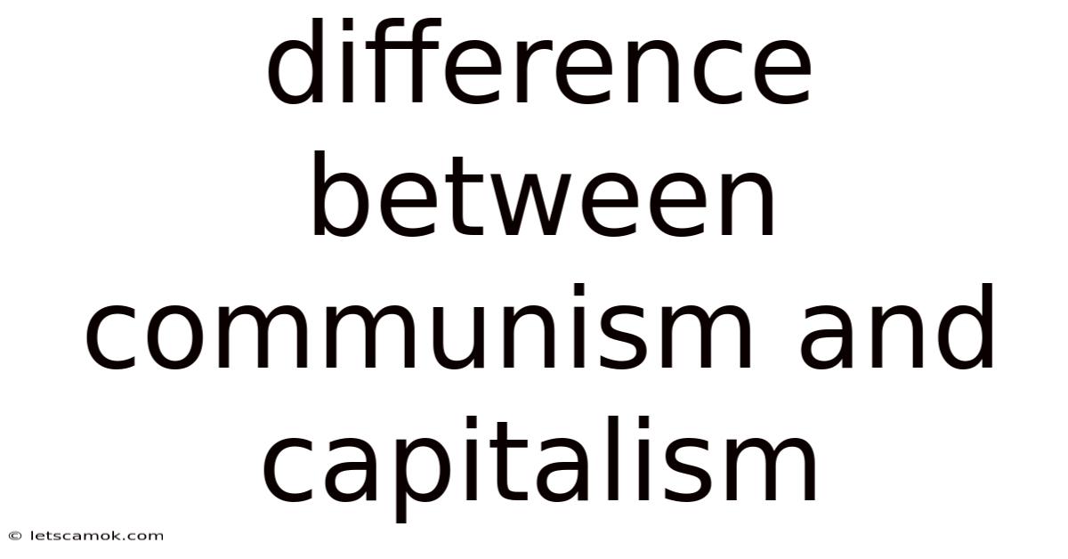 Difference Between Communism And Capitalism