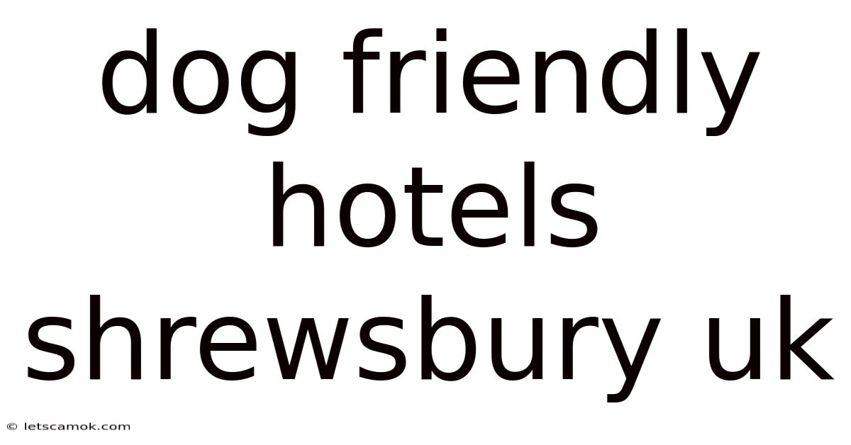 Dog Friendly Hotels Shrewsbury Uk