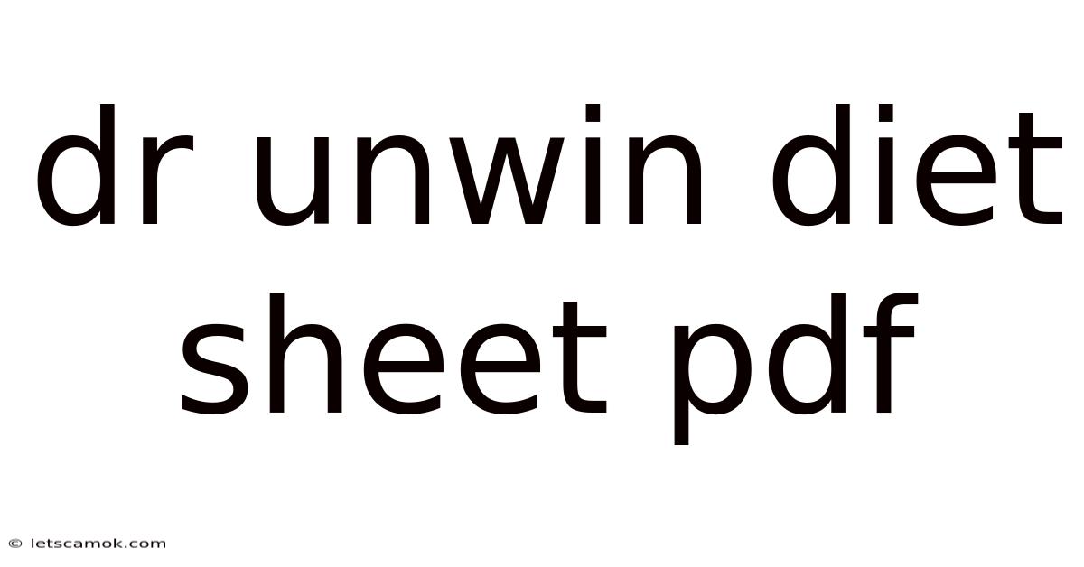 Dr Unwin Diet Sheet Pdf