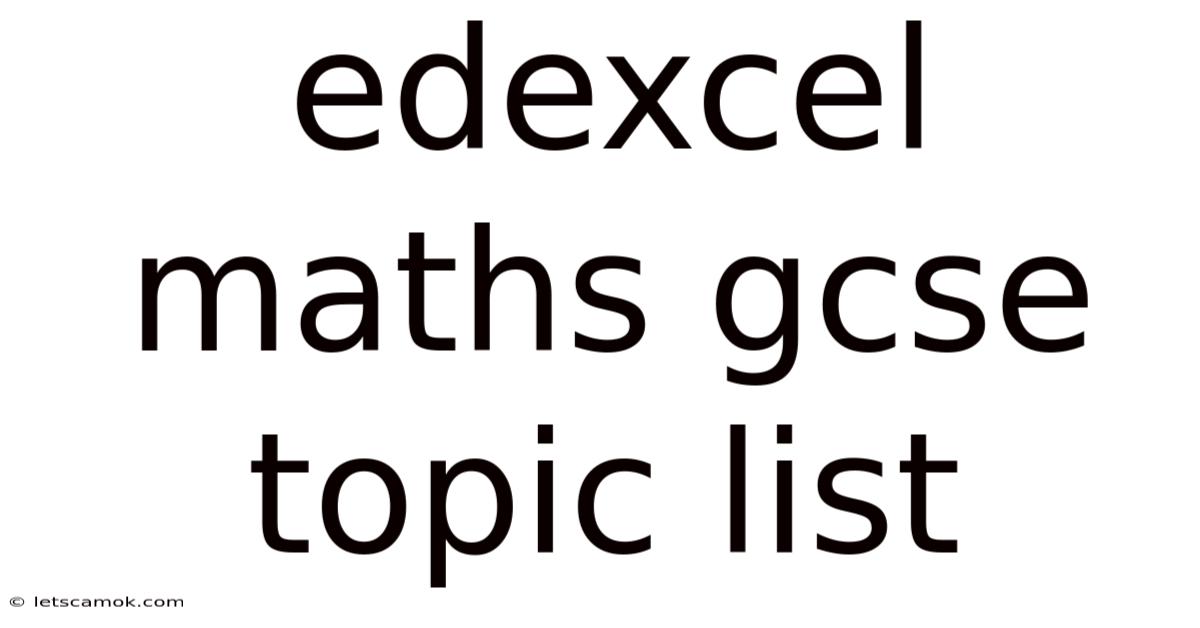 Edexcel Maths Gcse Topic List
