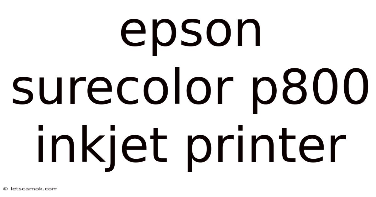 Epson Surecolor P800 Inkjet Printer