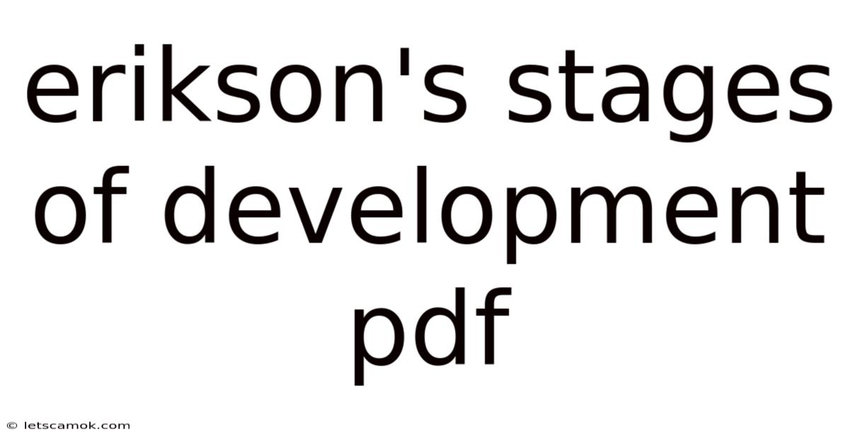 Erikson's Stages Of Development Pdf