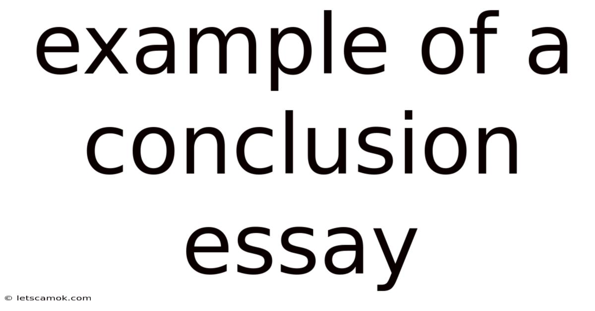 Example Of A Conclusion Essay