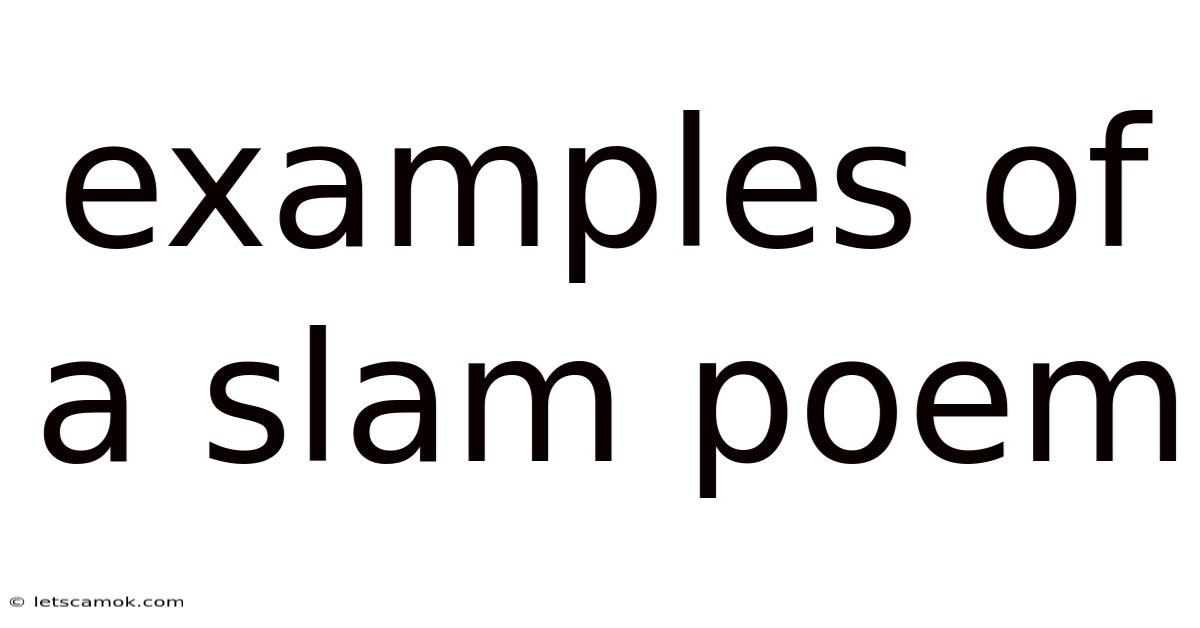 Examples Of A Slam Poem