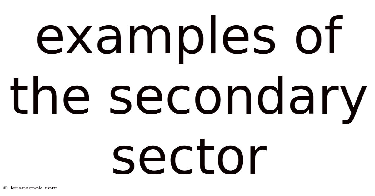 Examples Of The Secondary Sector