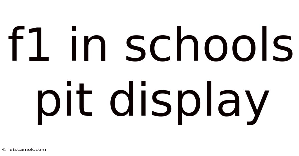 F1 In Schools Pit Display