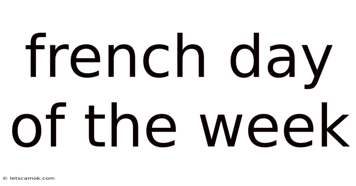French Day Of The Week
