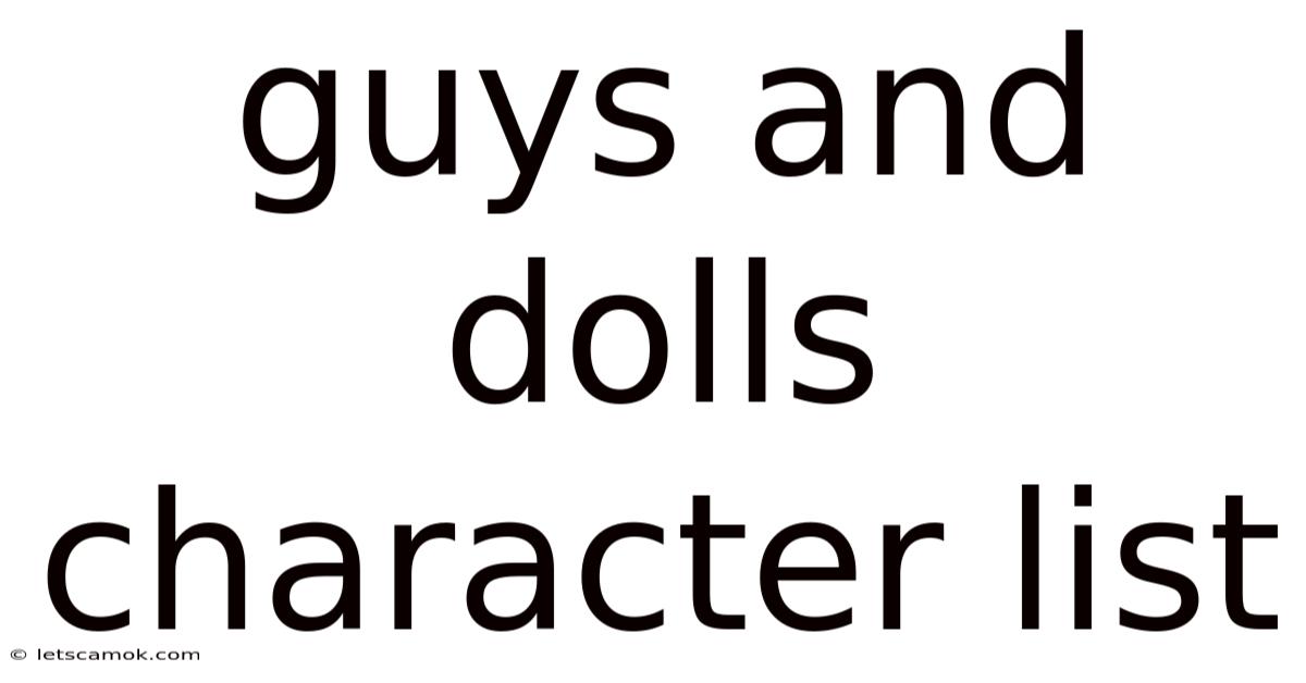 Guys And Dolls Character List