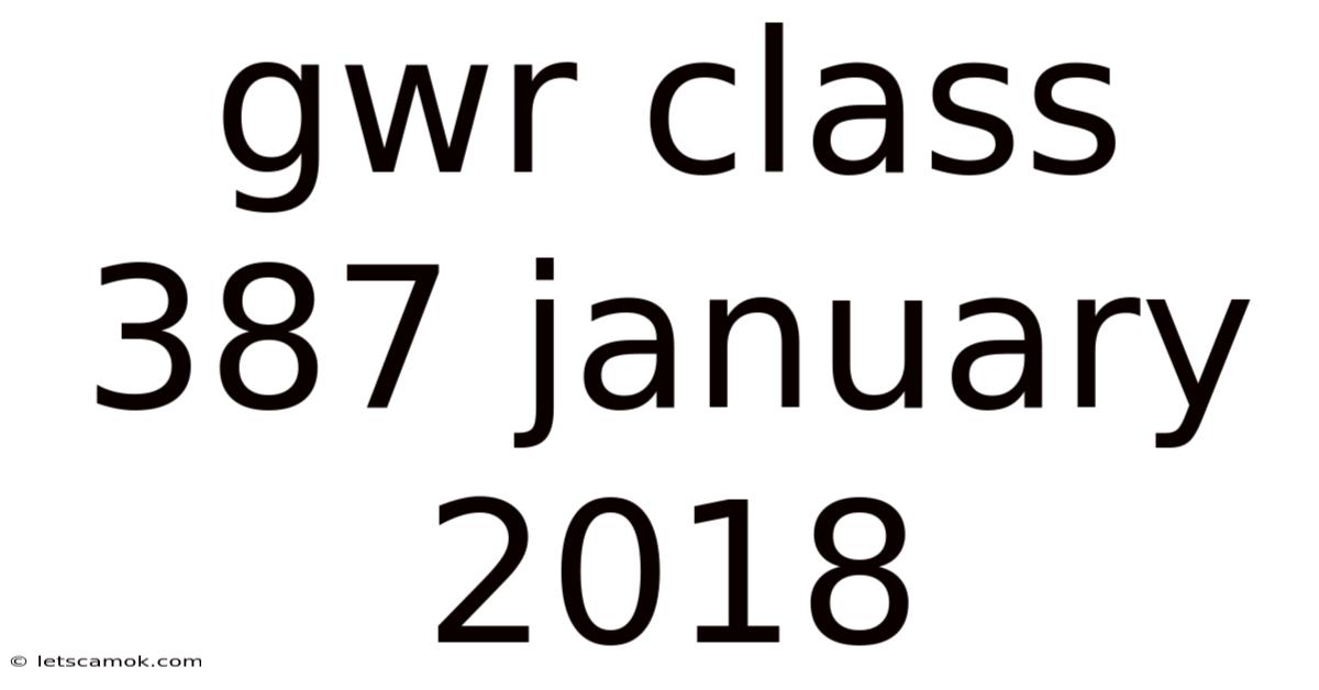 Gwr Class 387 January 2018