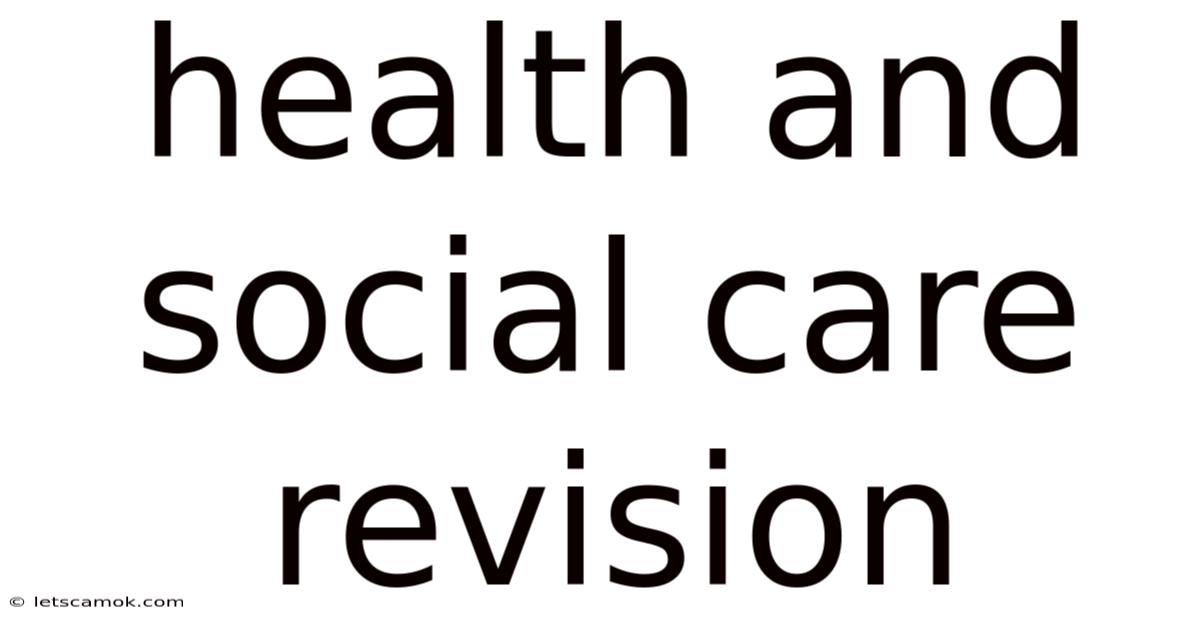 Health And Social Care Revision