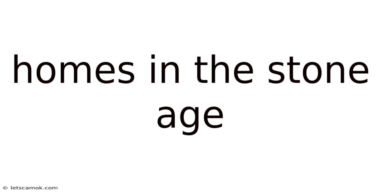 Homes In The Stone Age