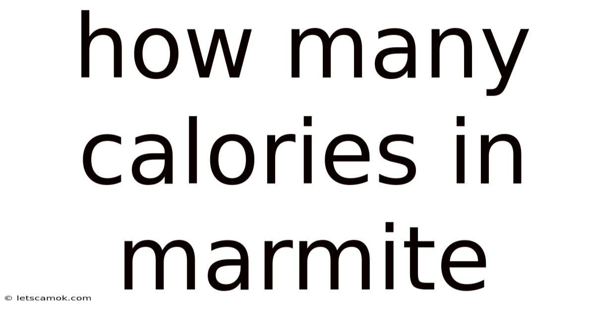 How Many Calories In Marmite