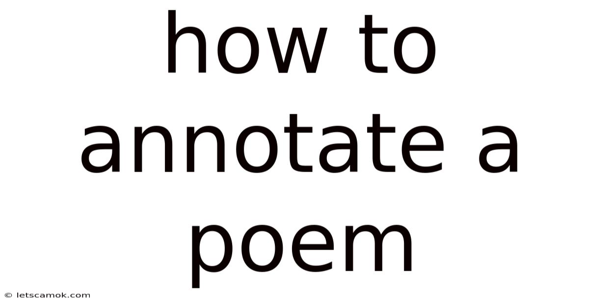 How To Annotate A Poem