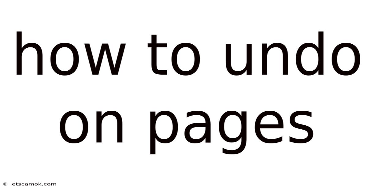 How To Undo On Pages