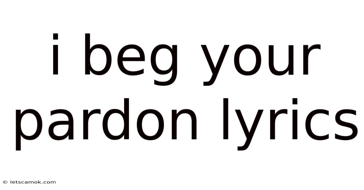 I Beg Your Pardon Lyrics