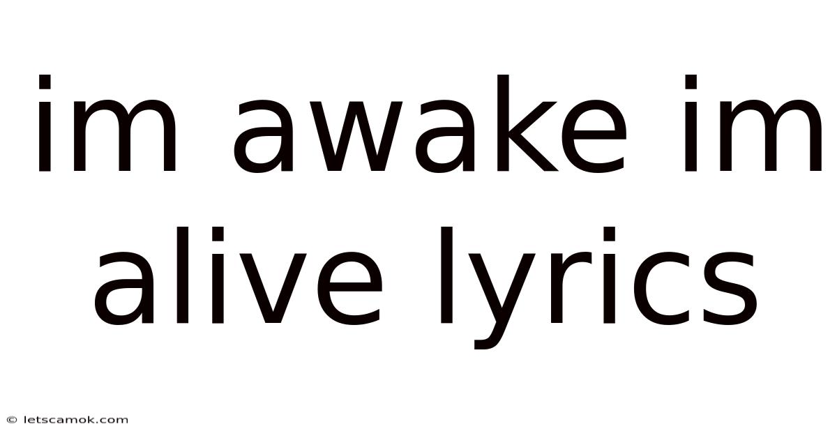 Im Awake Im Alive Lyrics