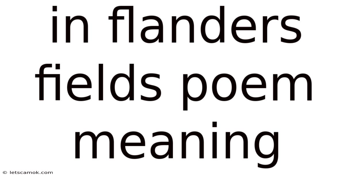 In Flanders Fields Poem Meaning