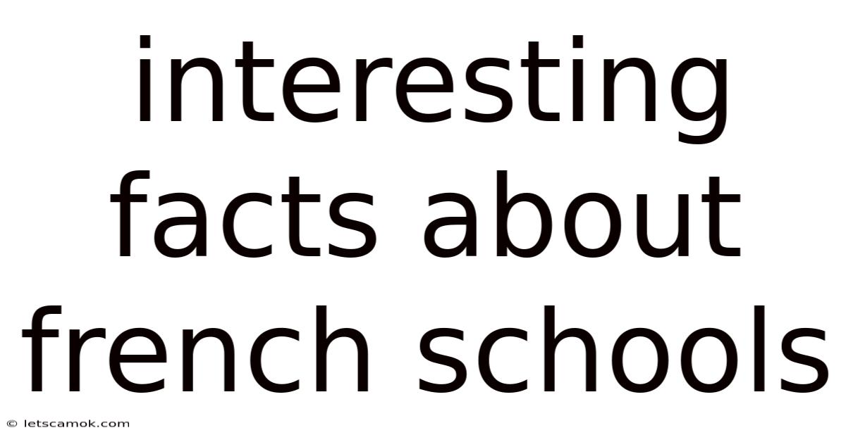 Interesting Facts About French Schools