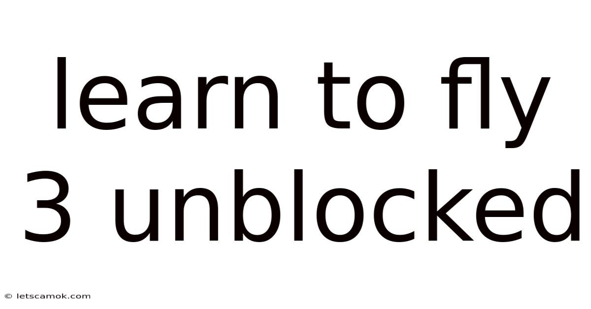 Learn To Fly 3 Unblocked