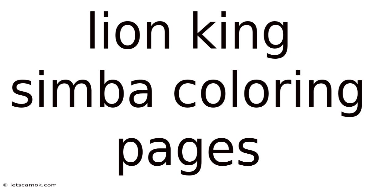Lion King Simba Coloring Pages
