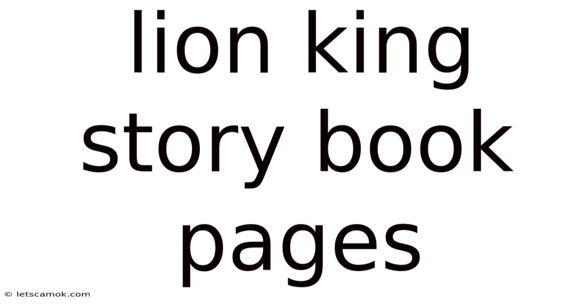 Lion King Story Book Pages