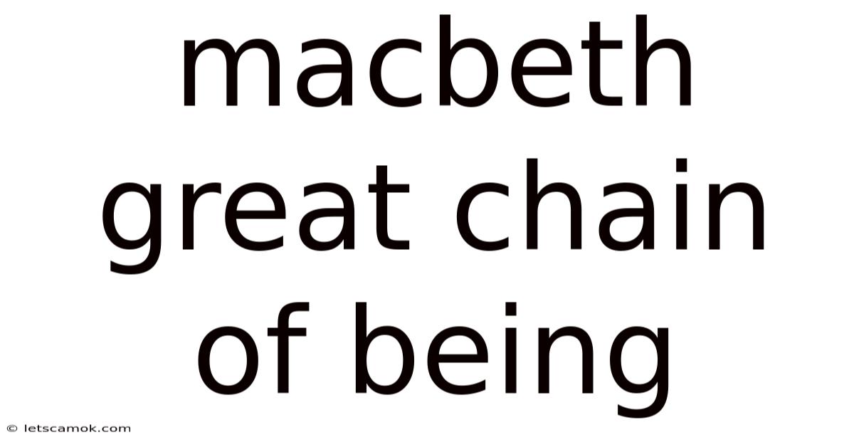 Macbeth Great Chain Of Being