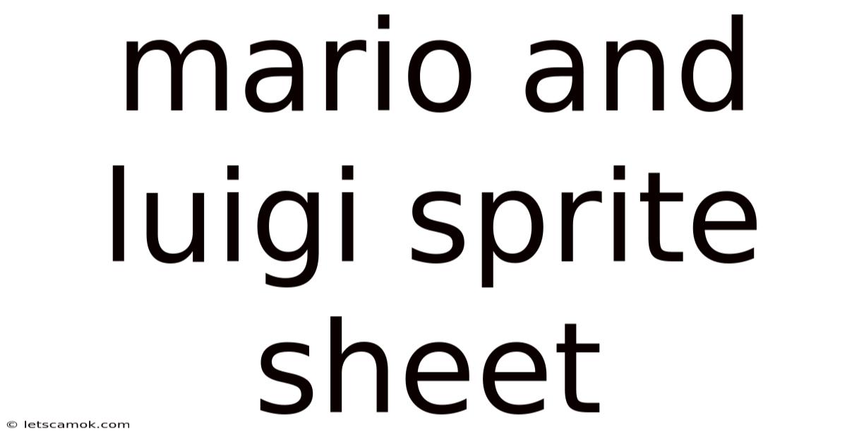 Mario And Luigi Sprite Sheet